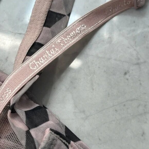 Chantal Thomass Tulle Demi Bra - Size 32C - Lingerie, Soft Pink, Mesh, Feminine - Picture 4 of 5